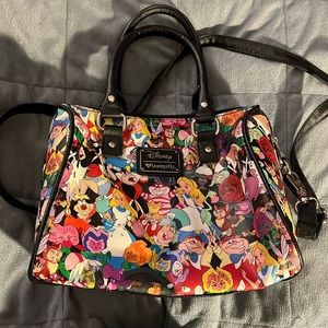 Disney Loungefly Alice in Wonderland double handled crossbody bag.